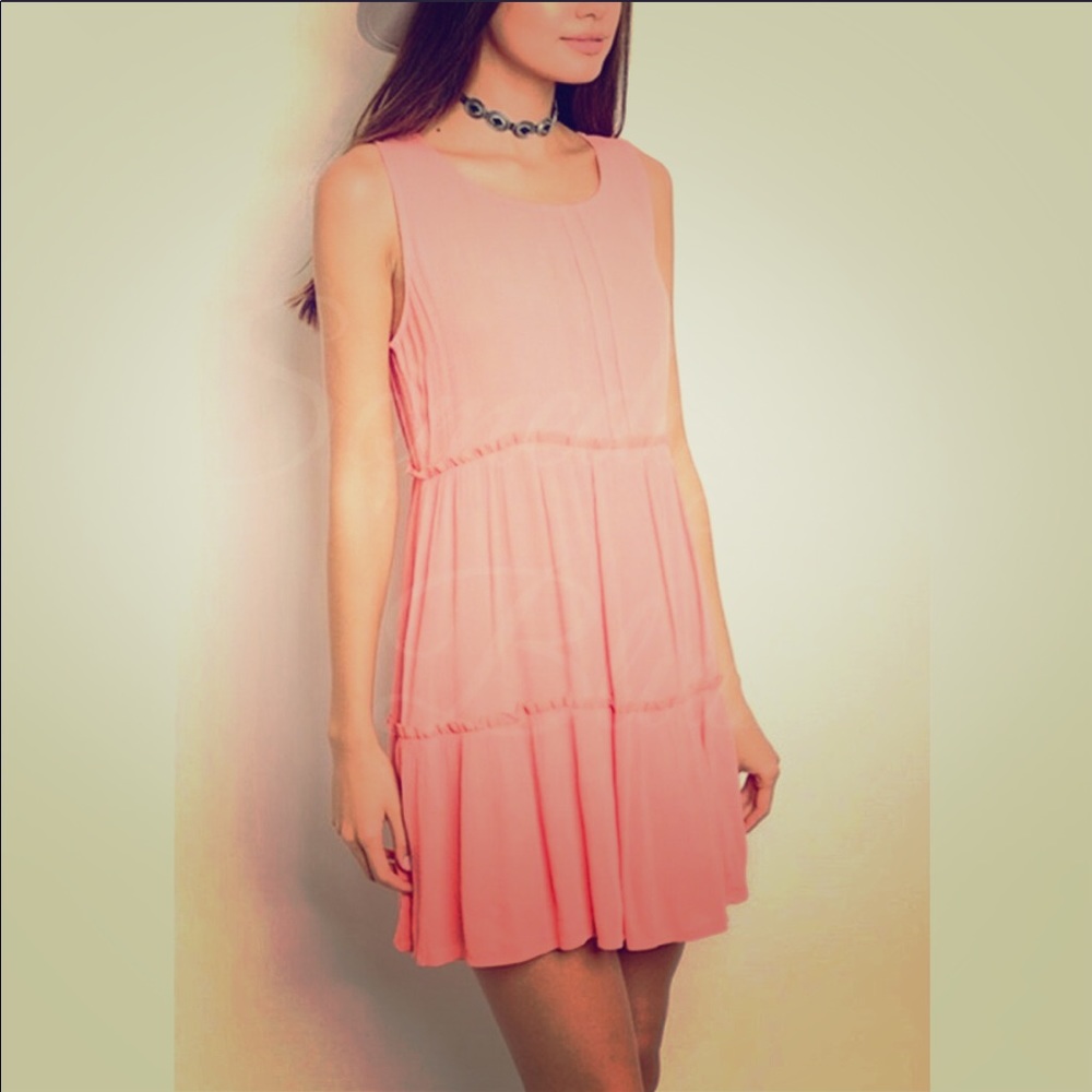 Coral sleeveless dress
